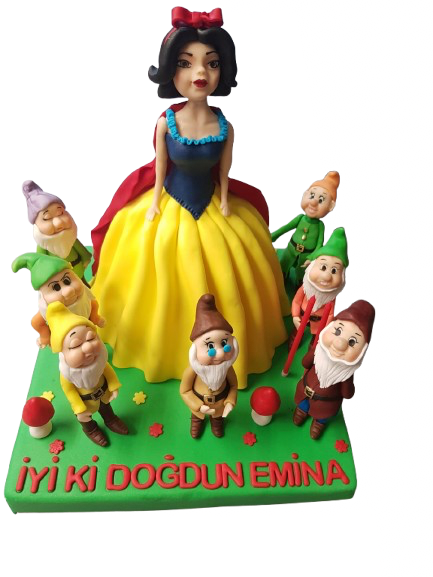 Pamuk Prenses ve Yedi Cüceler Temalı Butik Pasta